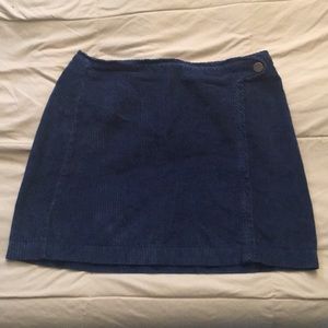 Corduroy dark blue mini skirt